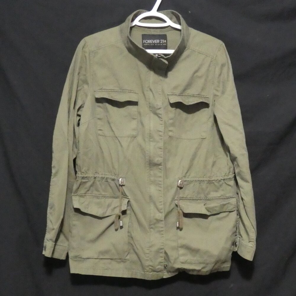 FOREVER 21 + Plus Sizes | 0X | Gorgeous Army Green Utility Jacket